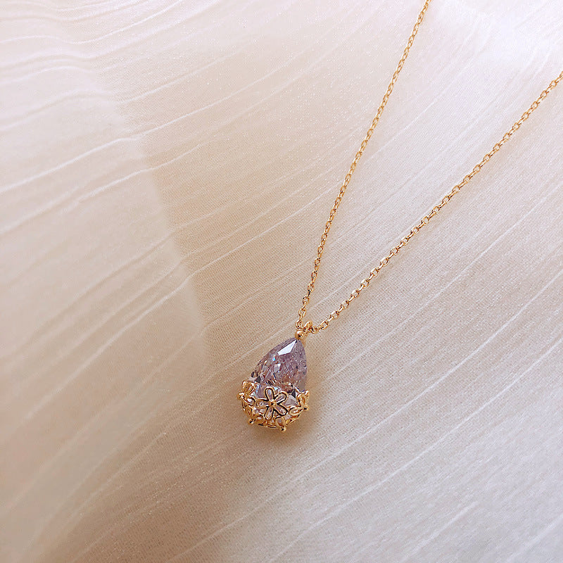 Colgante de Gota de Cristal Ajustable – Joyería Fina de Alta Gama