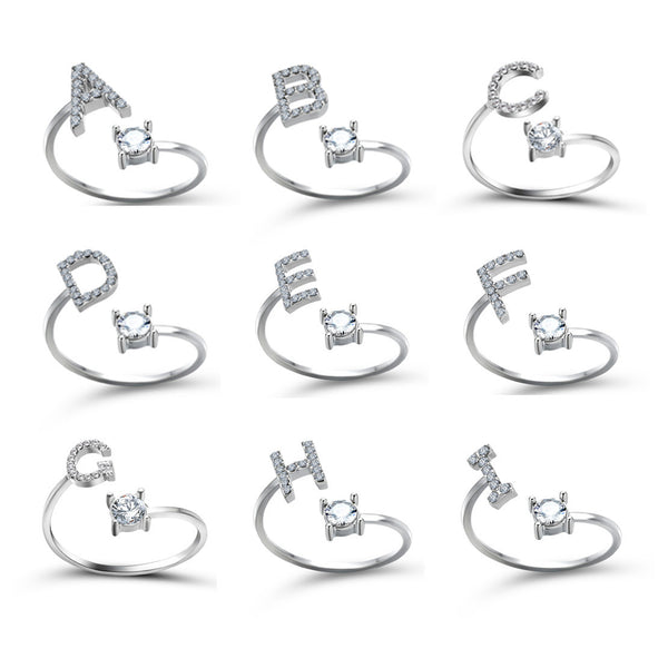 Anillo Ajustable con Letra Inicial — Joyería Fina Personalizada de Lujo