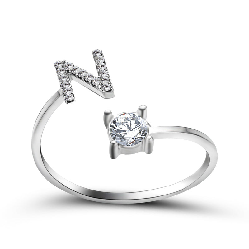 Anillo Ajustable con Letra Inicial — Joyería Fina Personalizada de Lujo