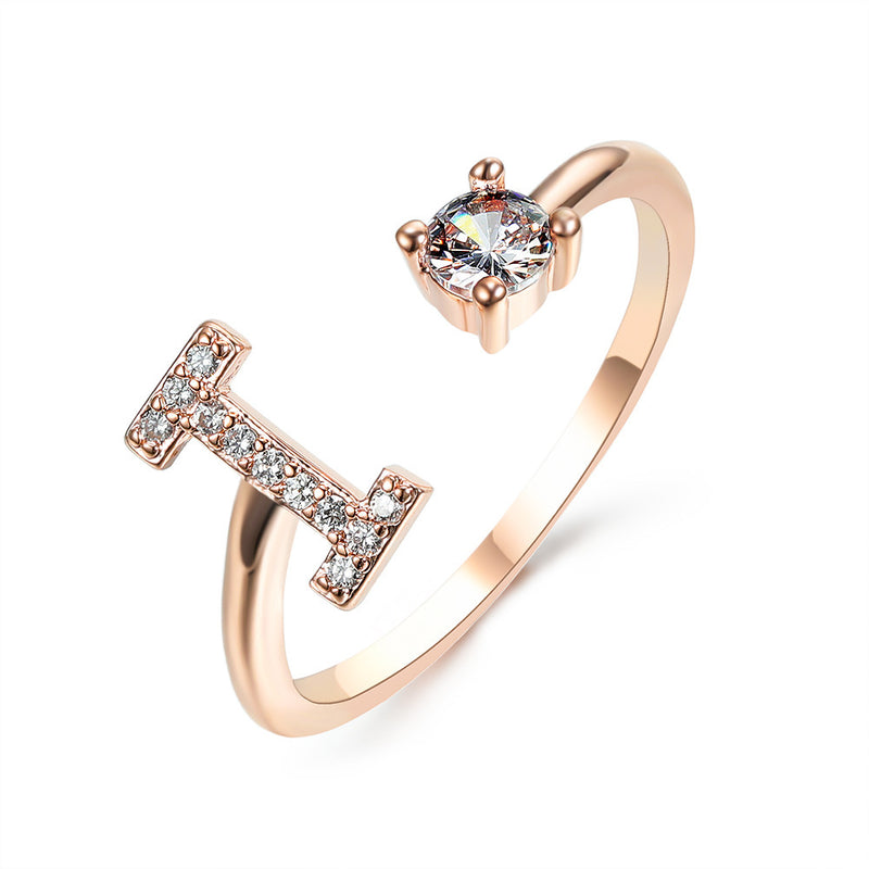 Anillo Ajustable con Letra Inicial — Joyería Fina Personalizada de Lujo