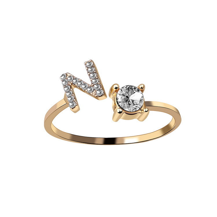 ✨ PrimeCrate™ Adjustable Initial Ring – Luxury A–Z Collection