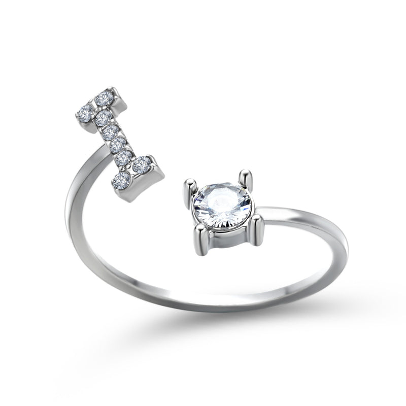 Anillo Ajustable con Letra Inicial — Joyería Fina Personalizada de Lujo