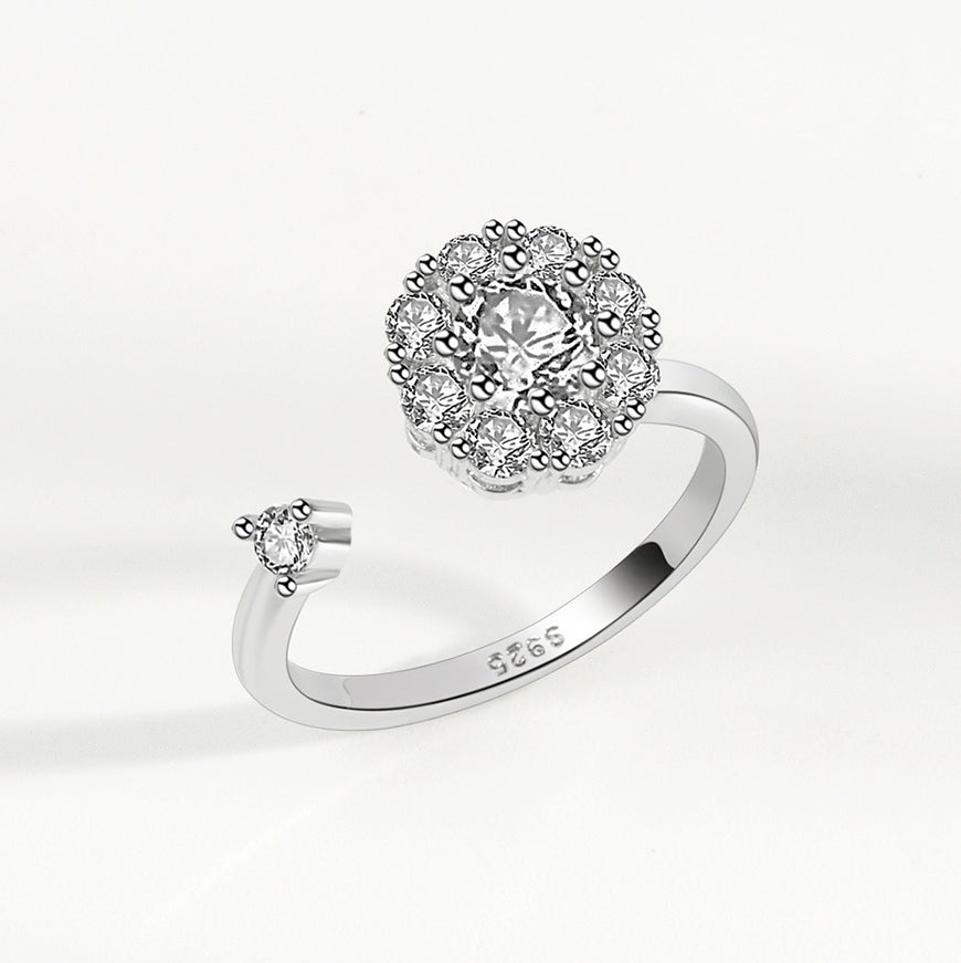 Adjustable S925 Sterling Silver Rotating Band