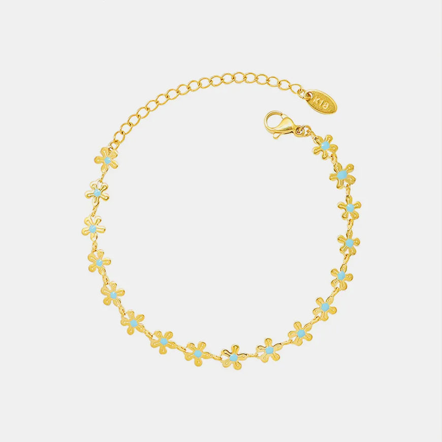 Golden Floral Bracelet – Blue Signature