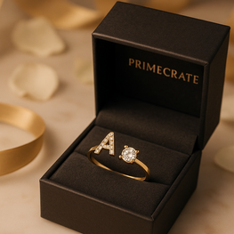 ✨ PrimeCrate™ Adjustable Initial Ring – Luxury A–Z Collection