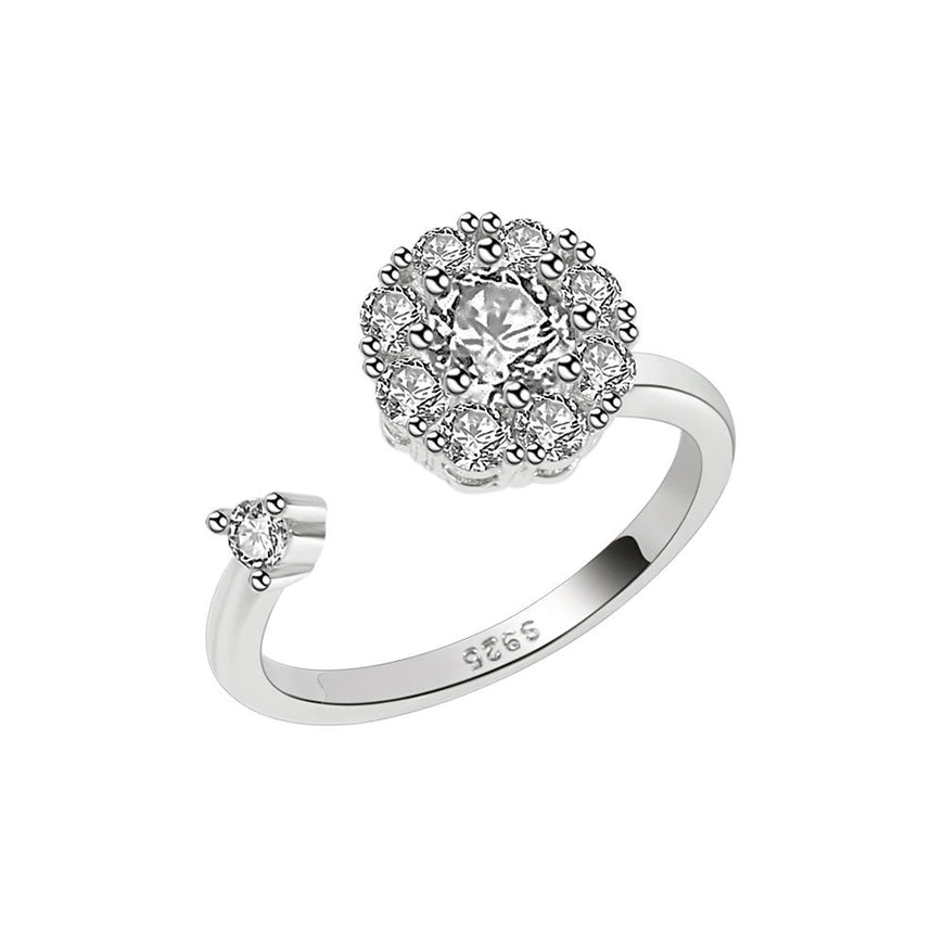 Adjustable S925 Sterling Silver Rotating Band