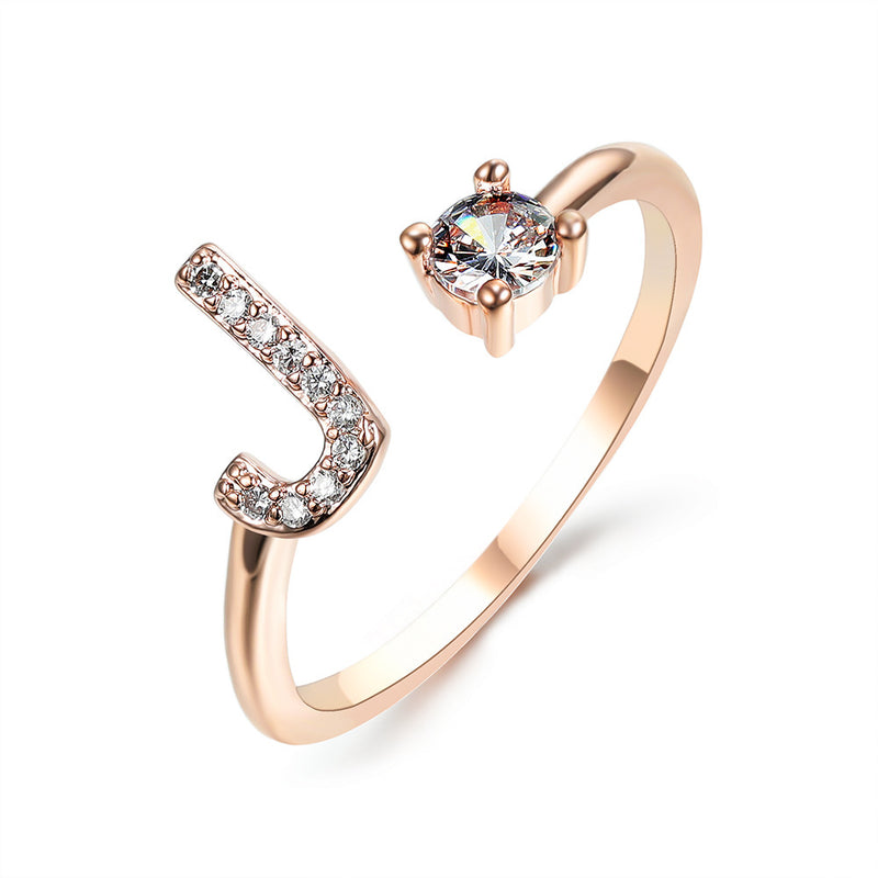 Anillo Ajustable con Letra Inicial — Joyería Fina Personalizada de Lujo