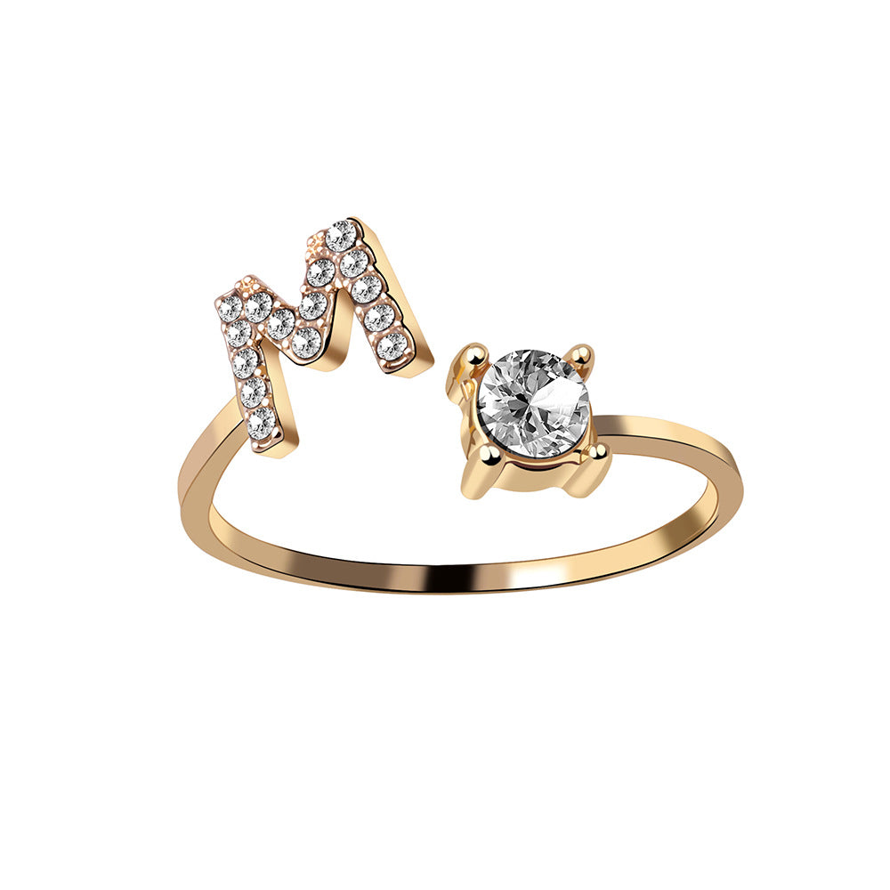 ✨ PrimeCrate™ Adjustable Initial Ring – Luxury A–Z Collection