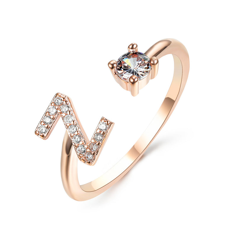 Anillo Ajustable con Letra Inicial — Joyería Fina Personalizada de Lujo