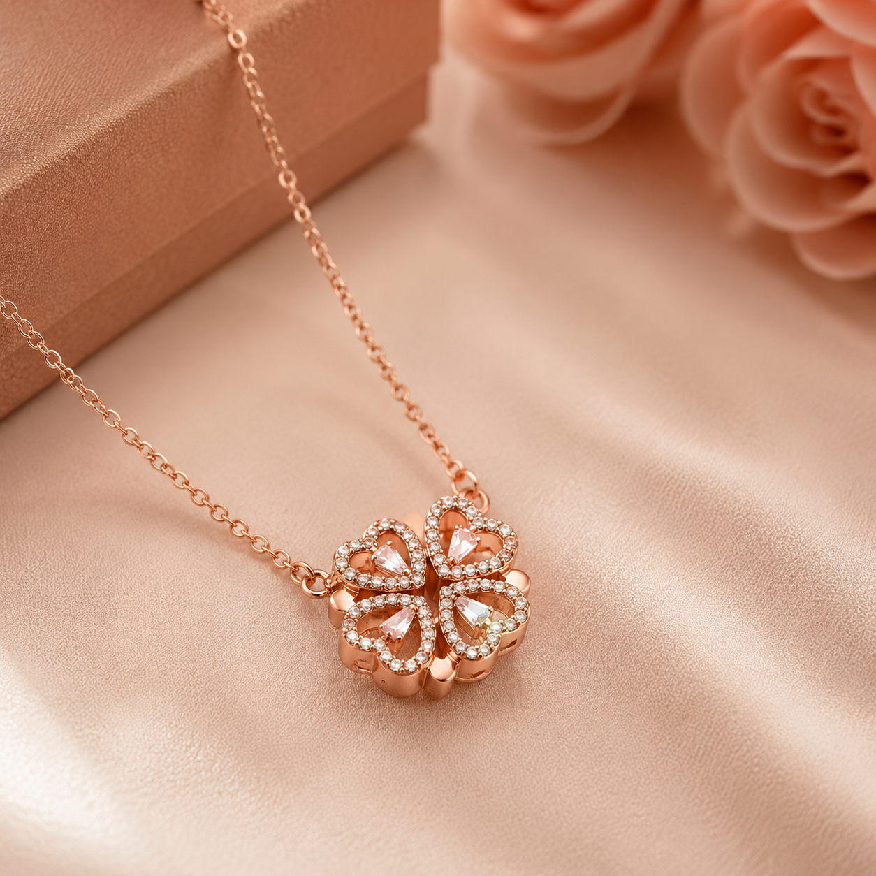 PrimeCrate™ Luxe Clover Necklace | 4 Hearts Luxury Collection