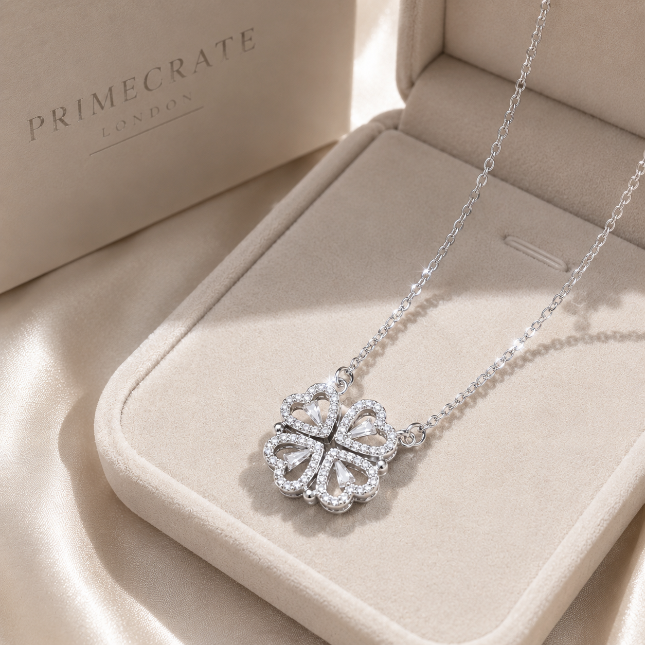 PrimeCrate™ Luxe Clover Necklace | 4 Hearts Luxury Collection